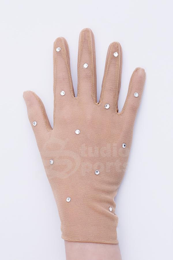 Перчатки из сетки со стразами