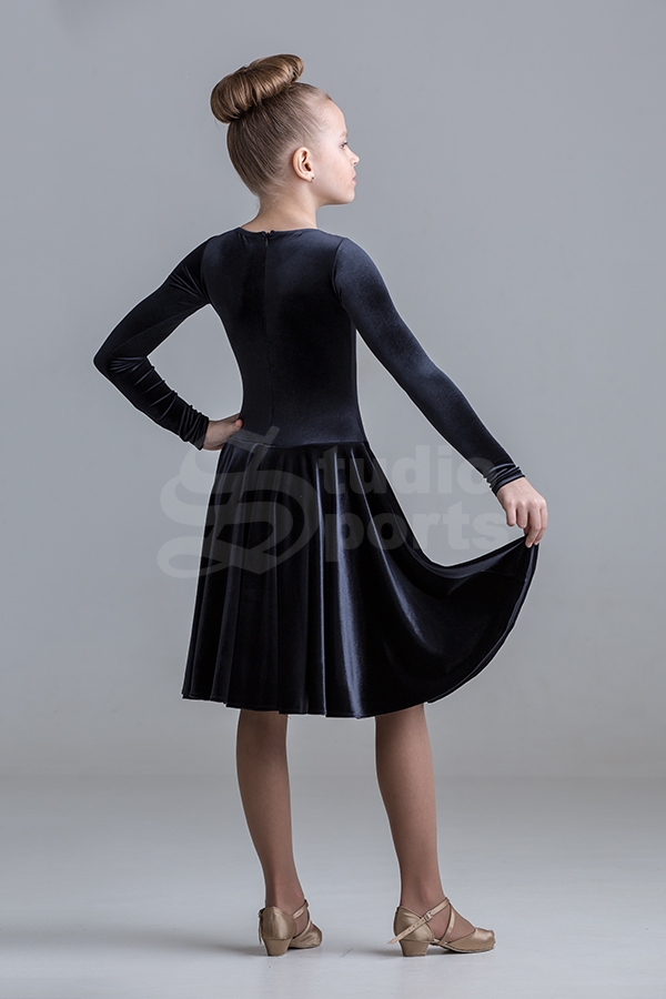 Рейтинговое платье тк. бархат-стрейч (юбка 1,5 солнца) арт.010