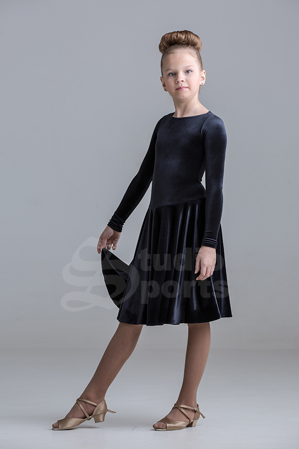 Рейтинговое платье тк. бархат-стрейч (юбка 1,5 солнца) арт.010