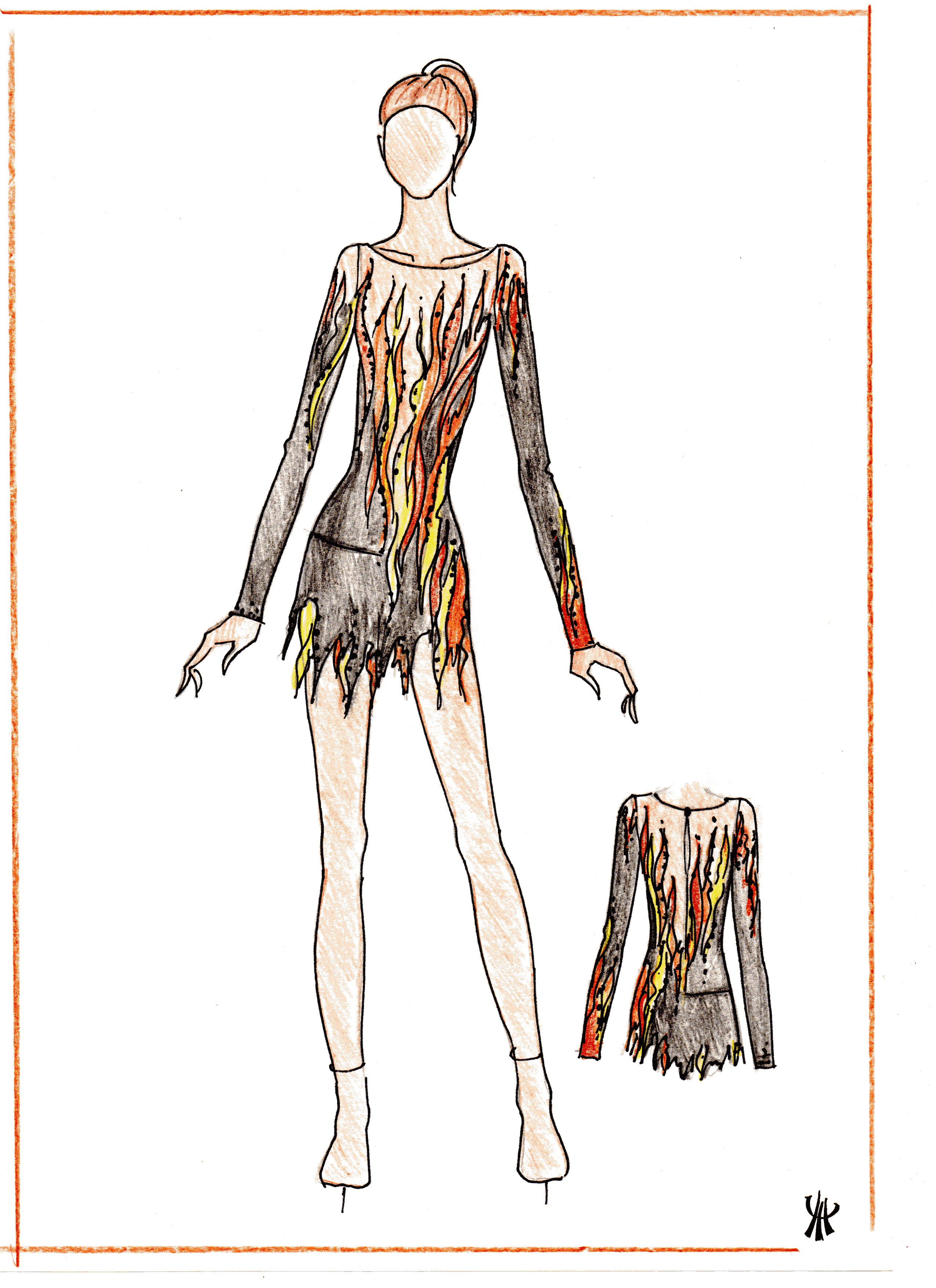 Платье для выступлений "Огонь"