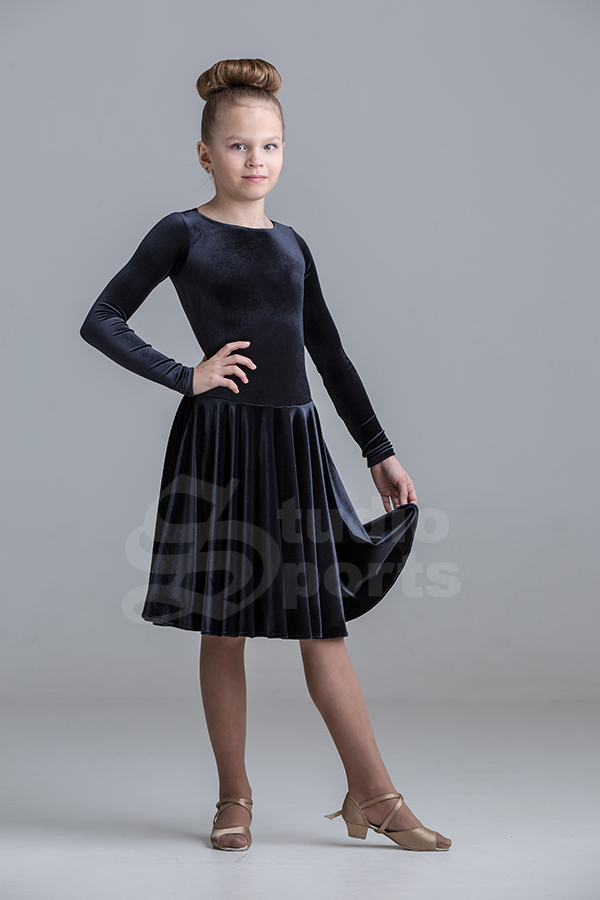 Рейтинговое платье тк. бархат-стрейч (юбка 1,5 солнца) арт.010